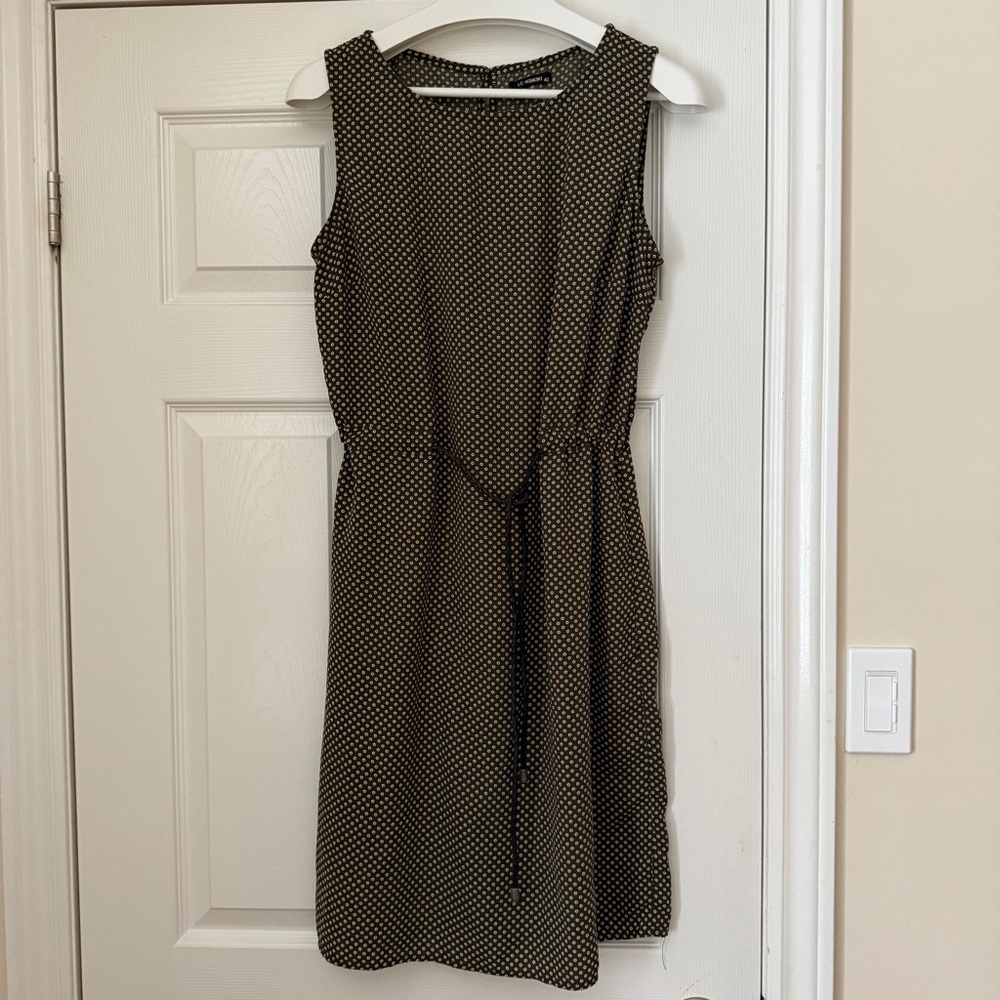 LC Waikiki Dark Green and White Polka Dot Dress